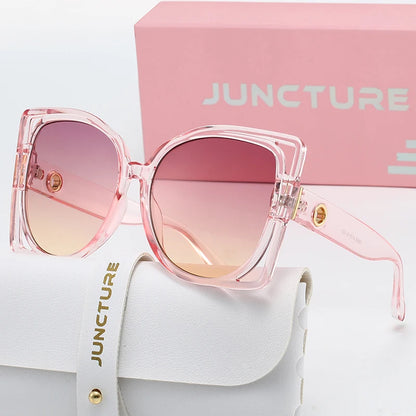 JUNCTURE Oversized Square Sunglasses Women Fashion Sun Glasses Yellow Gradient Lady Party Holiday Gifts Sunglasses for Women