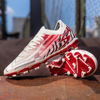Chaussures de football pour hommes AG FG pour terrain ferme, en matériau PU léger, avec crampons renforcés, pour adultes, pour entraînements de football en extérieur et compétitions.