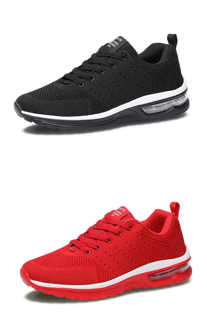 Red Cheap Running Shoes for Men Women Breathable Weave Air Cushion Sneakers Big Size 35-46 Men Lightweight Sports Shoes Trainers