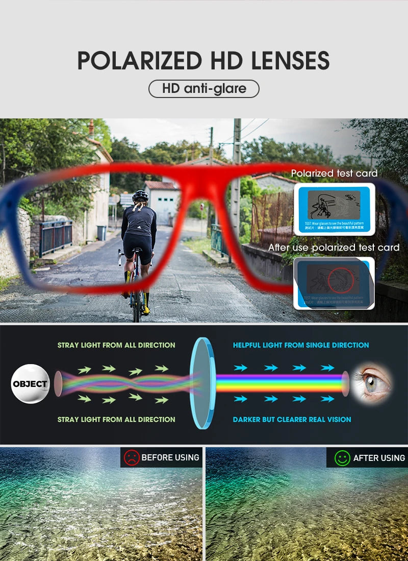 Occhiali da sole polarizzati Kapvoe da uomo alla moda, occhiali da ciclismo, occhiali UV400 per uomo e donna, occhiali da sole per guida, arrampicata e sport all’aperto