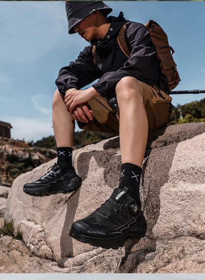 Chaussures de randonnée respirantes pour homme — Boucle rotative, semelle antidérapante