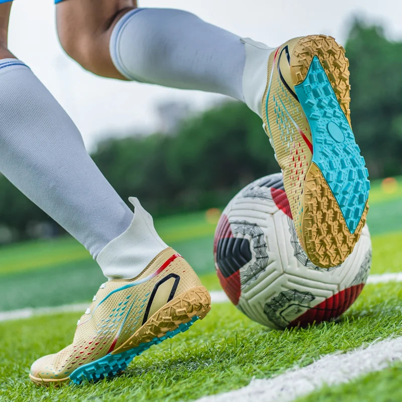 Herren-Fußballschuhe Herren-Rasen-Fußballschuhe, atmungsaktiv, weich, Outdoor-Fußballschuhe, Stollen, lange Spikes, bequeme Trainings- und Sportschuhe für Herren