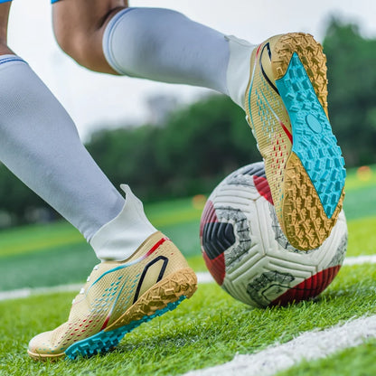 Herren-Fußballschuhe Herren-Rasen-Fußballschuhe, atmungsaktiv, weich, Outdoor-Fußballschuhe, Stollen, lange Spikes, bequeme Trainings- und Sportschuhe für Herren