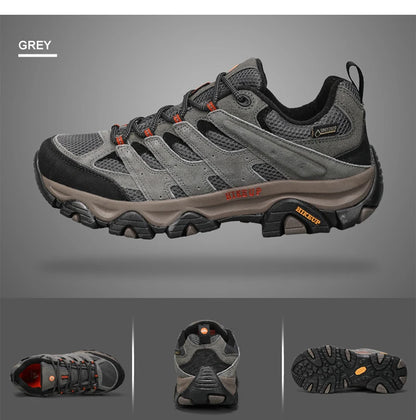 HIKEUP: Zapatillas de senderismo para hombre, de diseño, para escalada y trekking, de cuero, para deportes al aire libre, trabajo y carrera.