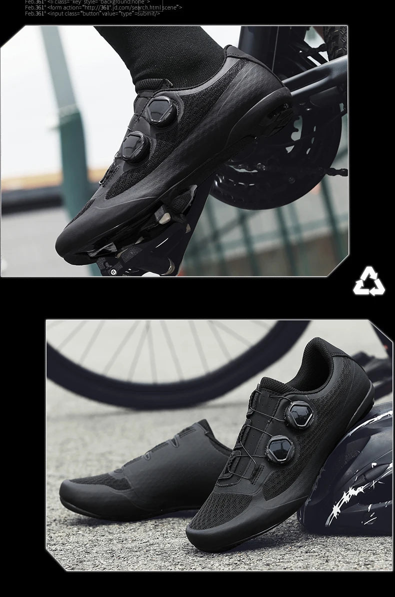 Speed Cycling Sneaker Herre-cykelsko til landevejscykling med klamper SPD-sko Cykelsko til flade pedaler Herre-cykelsko til udendørs brug Hvid