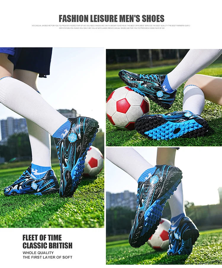Kids Youth Soccer Cleats Football Shoes Men Non-Slip Breathable Lightweight Training Sneakers Boys Children Football Match Boots