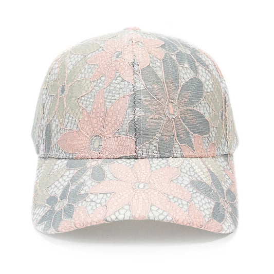Fashion women lace flower baseball caps breathable elegant female hats spring summer autumn cap