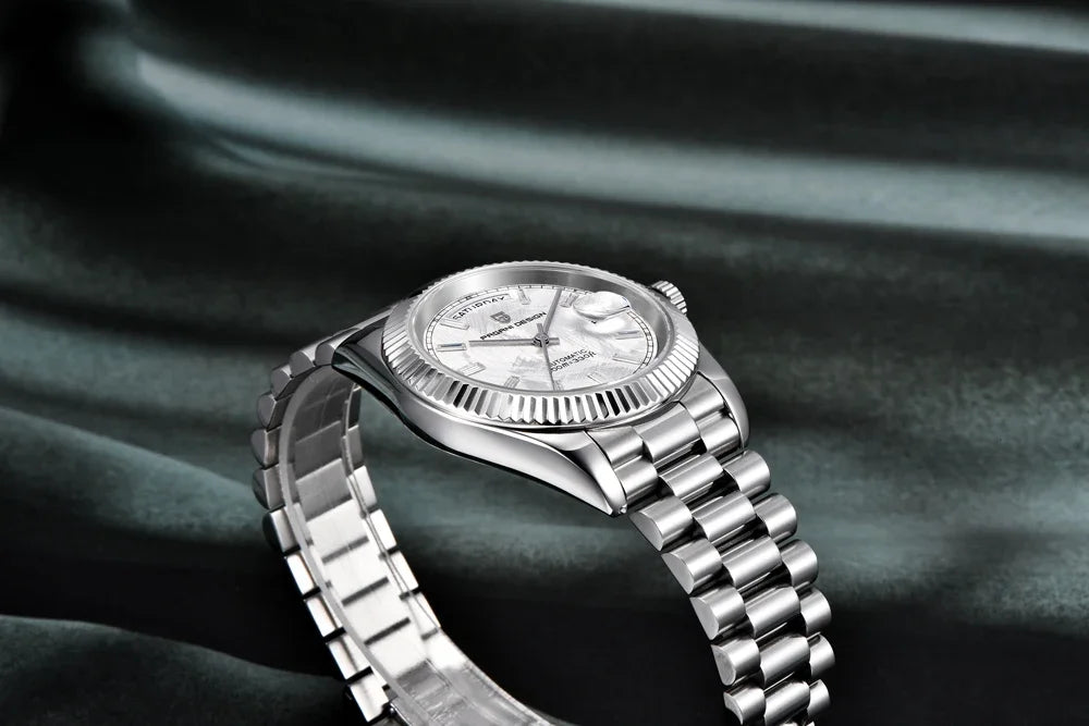 Montre PAGANI DESIGN DD40 pour homme – Modèle en or rose, montre-bracelet mécanique de luxe, mouvement automatique, verre saphir avec traitement antireflet, étanche