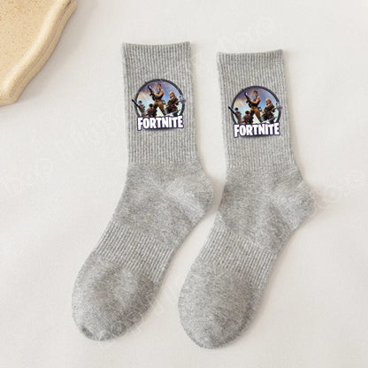Fortnite Socks Cartoon Game Character Long Socks for Kids and Students in Spring and Autumn Solid Color Cotton Socks Birthday Gifts