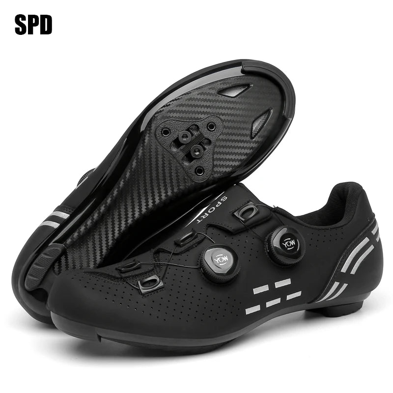 Sapatos de ciclismo para homem: sapatos profissionais de BTT e SPD; sapatos de corrida de montanha; sapatos de ciclismo de estrada SPD para mulher