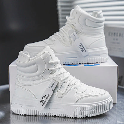 Fashion Casual Sneakers High Top Skateboard Shoes Student Boots Men and Women Trend Wear Resistant Two-color Couples