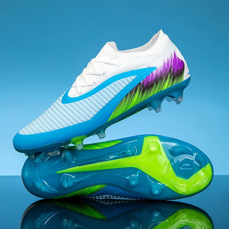 Men Football Boots Shoes FG Soccer Shoes Non-Slip Cleats Ultralight Soccer Match Long Spikes Outdoor Training Drop Shipping