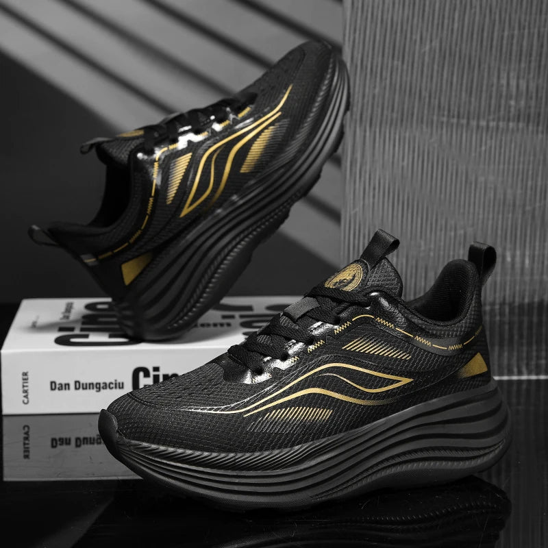 Unisex Breathable Mesh Sneakers Thick Cushion Sole Non-Slip Casual Running Walking Daily Sports Shoes