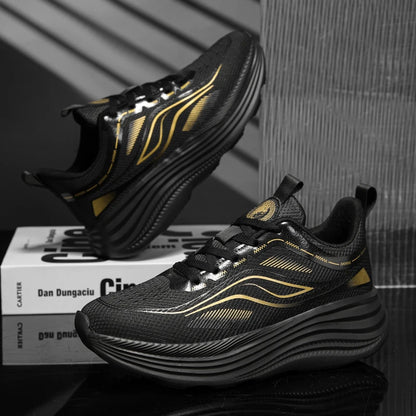 Unisex Breathable Mesh Sneakers Thick Cushion Sole Non-Slip Casual Running Walking Daily Sports Shoes
