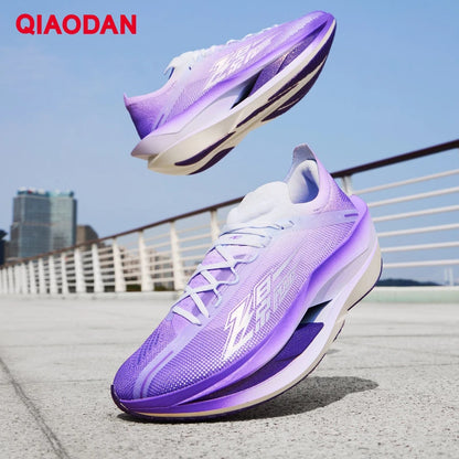 QIAODAN Feiying Plaid 3 Men's Running Shoes 2026 Carbon Plate Marathon Racing Sneakers Lightweight Breathable Shoes QDB023262290