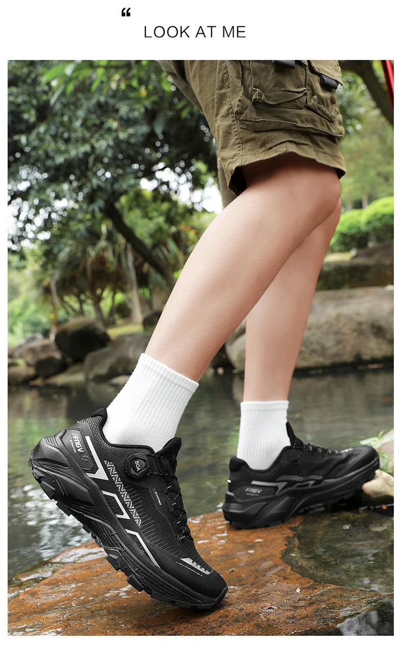 Chaussures de randonnée élégantes pour homme : baskets de trekking résistantes avec doublure moelleuse et chaude pour l'hiver – Chaussures pour homme