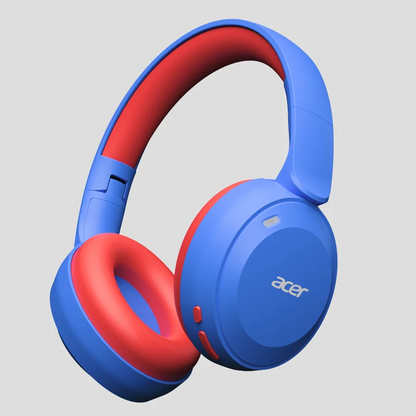 Acer Kids – écouteurs Bluetooth 6.0, limiteur de volume 85/94dB, écouteurs supra-auriculaires sans fil pliables pour IPad, temps de lecture de 60 heures pour les voyages