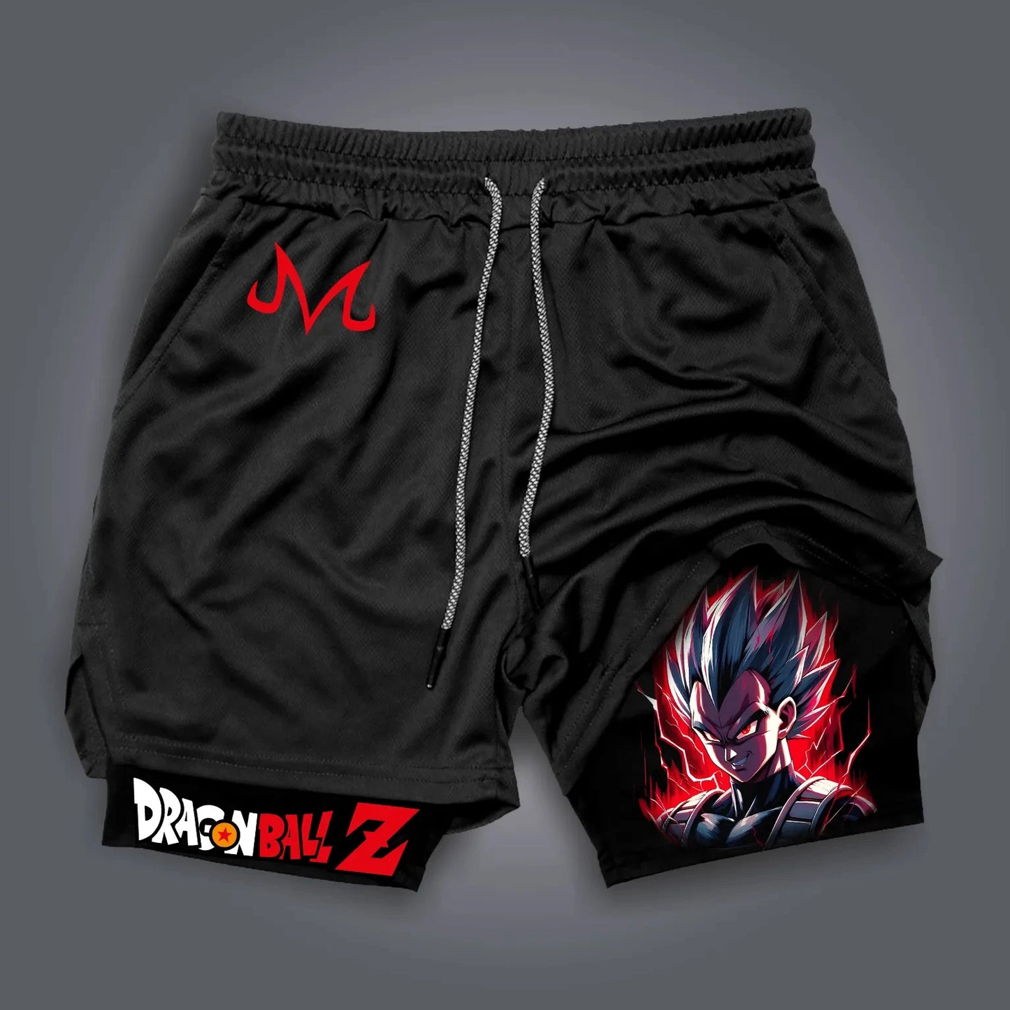 Dragon Ball Majin Buu & Goku American Sports Shorts for Men Summer Comfortable Double Layer Breathable Loose Fit Pants