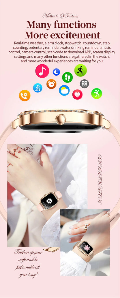 LIGE New Luxury Smart Watch Heart Rate Monitor Fashion Ladies Bracelet 2024 Bluetooth Call Smartwatch Womoen For Android IOS