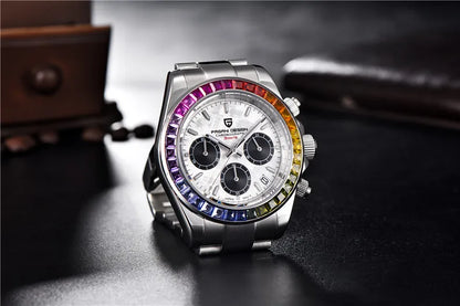 Montre-bracelet pour homme PAGANI DESIGN – Chronographe de luxe, mouvement à quartz MIYOTA VK63, verre saphir, étanche, style sportif