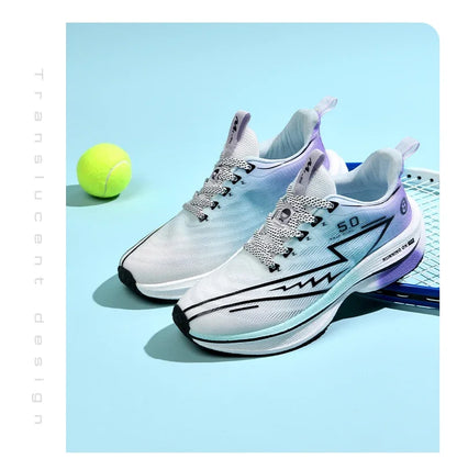 Men's Sport Shoes Professional Cushioned Carbon Plate Running Shoes Breathable Lace-up Casual Sneakers Marathon Athletic Footwear