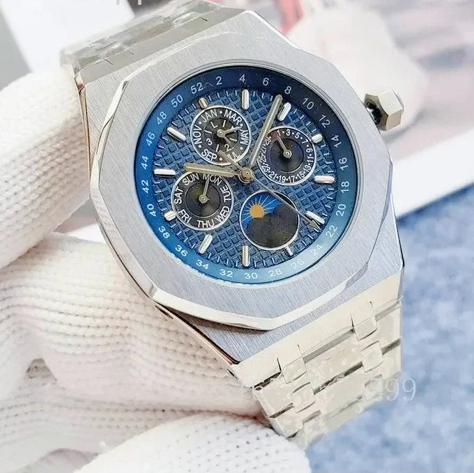 High End 42mm Luxury Mens Automatic Watches 904L Stainless Steel Black Blue Rubber Bracelet Sapphire Lens Waterproof Casual