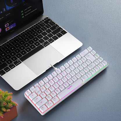 HXSJ V200 Wired K68 RGB Streamer Mini Gaming Keyboard 19-Key Conflict-Free Membrane Keyboard but Mechanical Feel for Game/Office