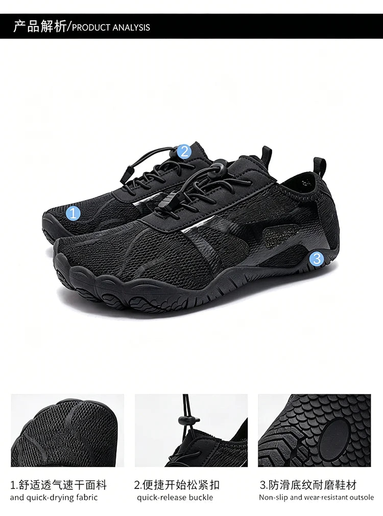 Unisex Wide Toe Barefoot Water Shoes Quick Dry Breathable Soft Sole Beach Aqua Shoes Lightweight Swimming Water Sports Sneakers