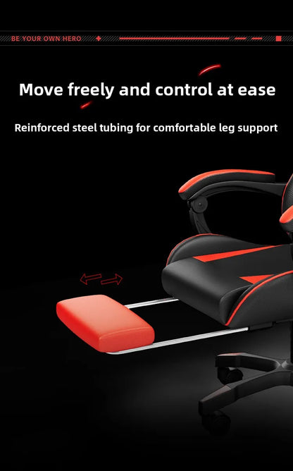 Cadeira Gaming Ergonómica para Secretária, Cadeira Gaming Reclinável para Escritório em Casa com Apoio Lombar para Sessões Prolongadas