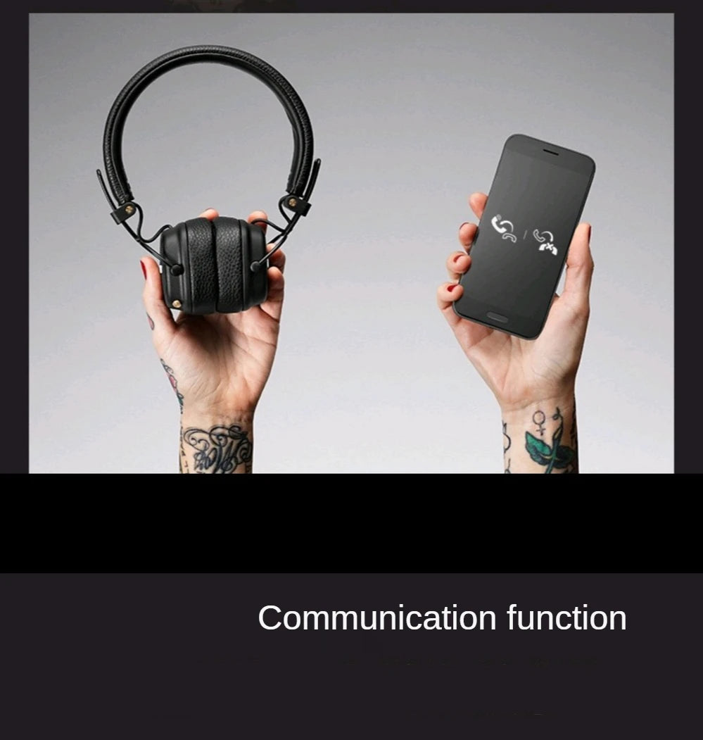 Marshall Major III Wireless Bluetooth Headphones – Deep Bass, Noise Cancelling, Foldable Over-Ear Headset with Microphone