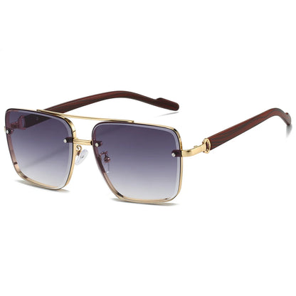 KAMMPT Fashion Retro Square Metal Shades Women's Original Brand Design Driving Sunglasses New Double Bridge Pilot Sun Glasses