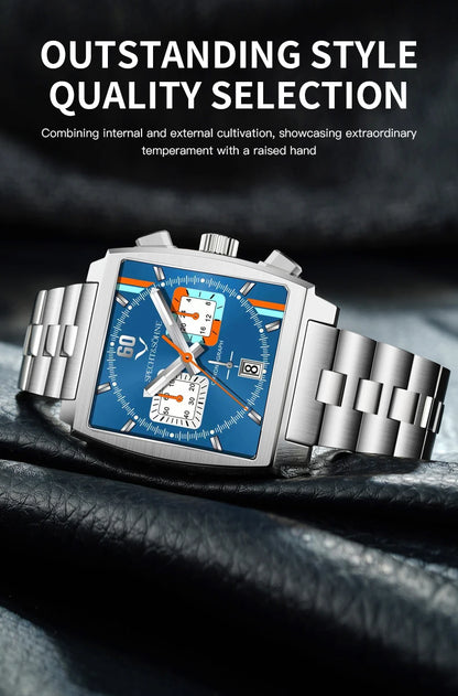 Relojes Hombre Specht & Söhne New Hot Watches Men Luxury Brand Male Japan VK64 Chronograph Trendy Sport Wristatch Waterproof