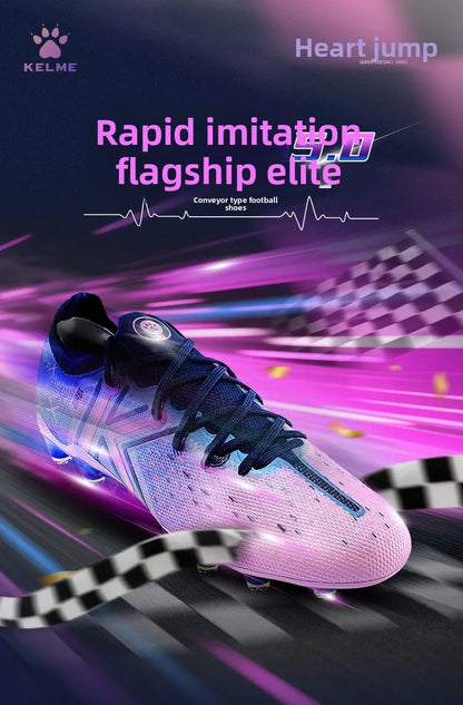 KELME FG Επαγγελματικά παπούτσια ποδοσφαίρου με μακριά καρφιά για φυσικό χλοοτάπητα Επαγγελματικά παπούτσια ποδοσφαίρου για αγώνες Παπούτσια ποδοσφαίρου εσωτερικού χώρου με αντιολισθητική σόλα