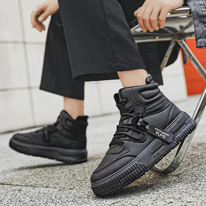 Fashion Casual Sneakers High Top Skateboard Shoes Student Boots Men and Women Trend Wear Resistant Two-color Couples
