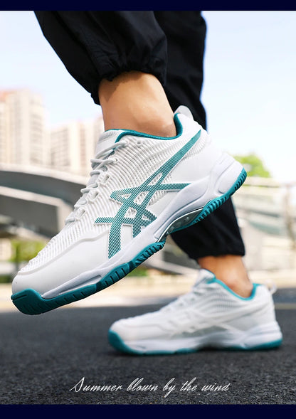 Herren Damen Badmintonschuhe Tischtennisschuhe für Volleyball Handball Sport-Sneaker rutschfest aus Mesh atmungsaktiv für das Training auf dem Spielfeld
