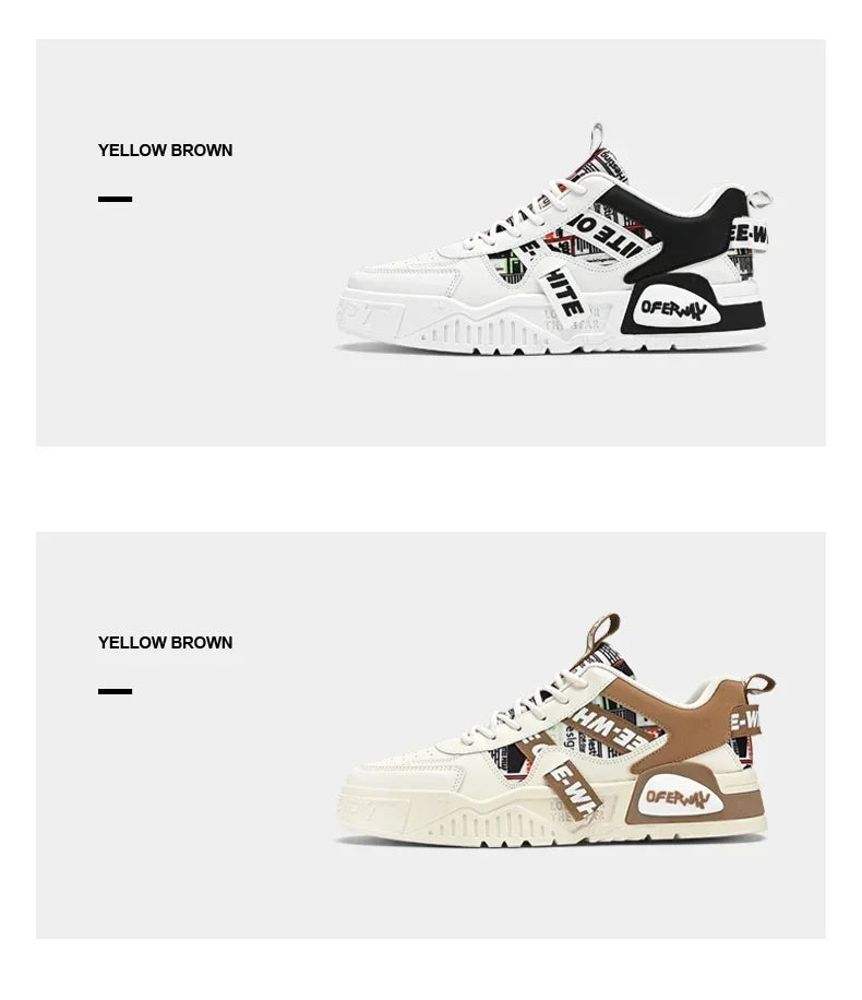 Scarpe da skateboard da uomo, sneakers estive, in pelle, casual, alla moda, per attività all'aperto, corsa, sport, escursionismo, tennis, con zeppa, di marca, di lusso