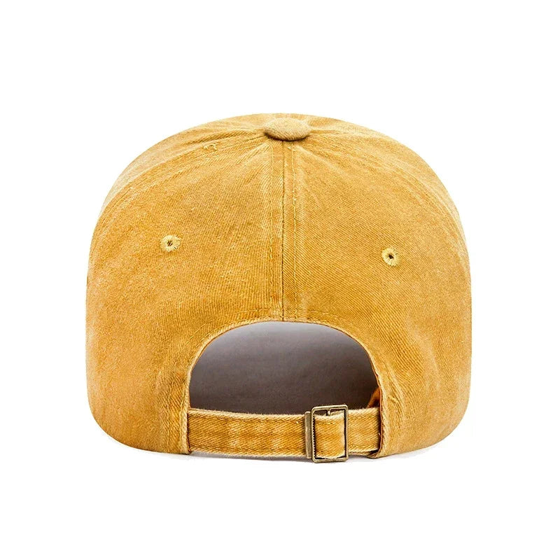 New Unisex Washed Distressed 'CAPRICORN' Alphabet 3D Embroidery Soft Top Baseball Cap Fashion Men Women Outdoor Casual Sport Cap