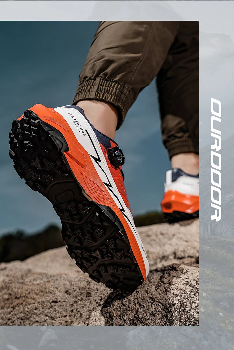 Chaussures de randonnée respirantes pour homme — Boucle rotative, semelle antidérapante