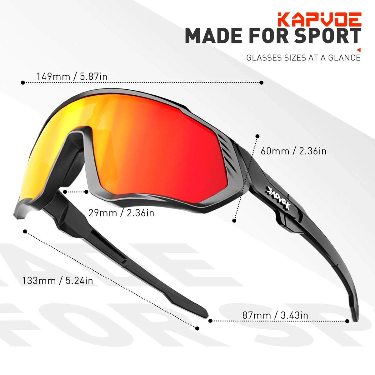 Kapvoe Herren-Marken-Angelbrille, Mountainbike- und Radfahrbrille, Damen-Rennradbrille, Fahrradbrille, Radsportbrille, Oculos Ciclismo