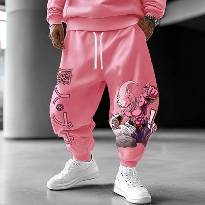 2026 Pantaloni sportivi estivi da uomo alla moda con stampa grafica ispirata all’anime giapponese Dragon Ball Z - Majin Buu, stile Harajuku Y2K, abbigliamento streetwear, leggings da esterno