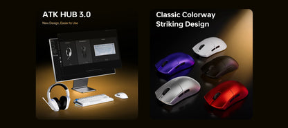 ATK Blazing Sky X1 V2 Ultimate Dual Mode trådløs mus, letvægtsdesign, PAW3950 Ultra, Dual 8K HZ, lav latenstid, tilpasset ergonomisk mus