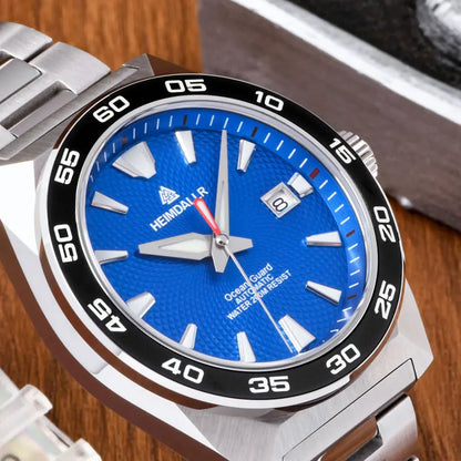 Heimdallr Monster GS Diver Men's Watch 43mm Blue Dial Sapphire Ceramic Bezel NH35 Automatic Movement Stainless Bracelet 20Bar