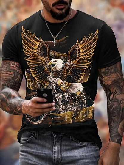 Fashion Eagle Graphic T Shirts Luxury T-Shirt Summer Men's T-Shirts Casual Tops Short Sleeve T-Shirt 3D Printing Men Clothing