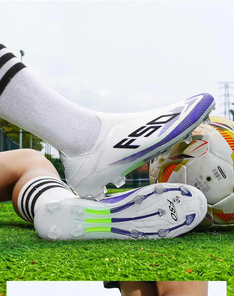 Neue Herren-Fußballschuhe, Futsal- und Outdoor-Sneaker, rutschfeste hochwertige Fußballschuhe mit Stollen für Rasenplätze, Bestseller, High-Top, leicht
