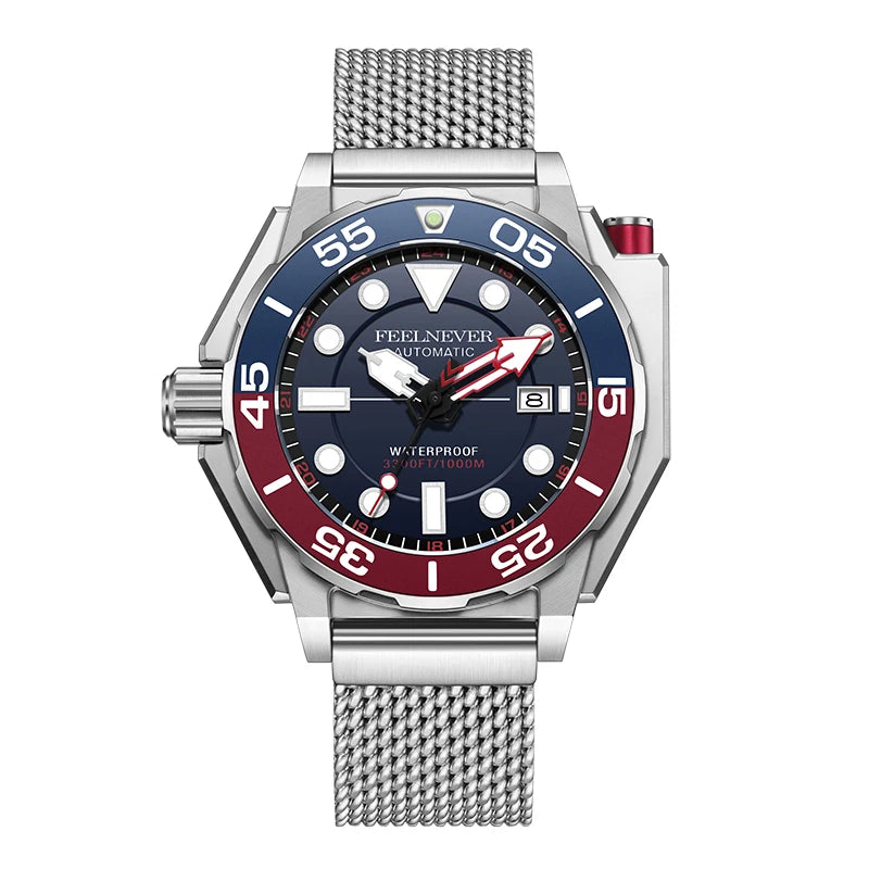 FeelNever New Top brand Men Luxury Watch 1000m Waterproof BGW9 Super luminous relogios masculinos Automatic Mechanical Watches