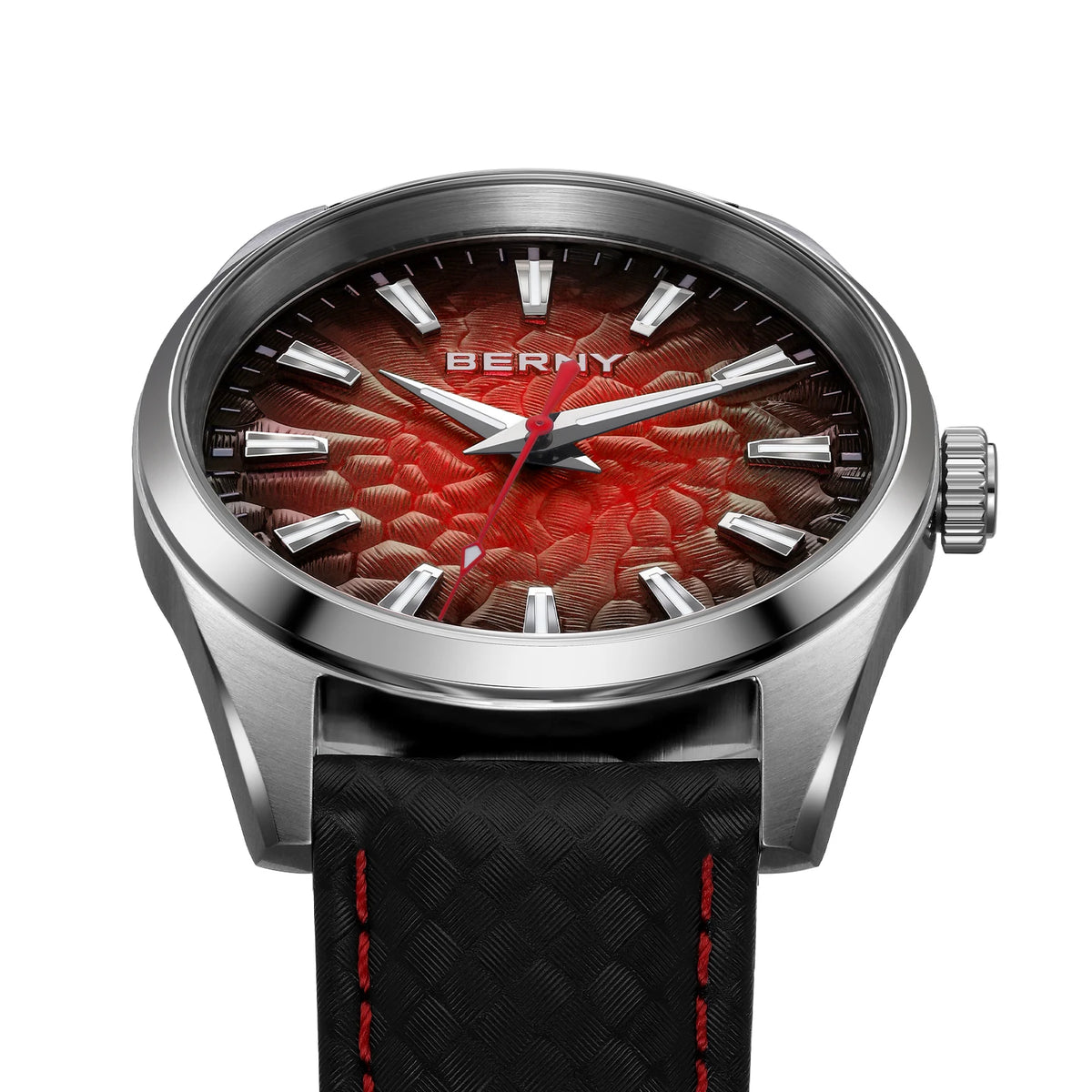 Montre pour homme BERNY – Montre à quartz élégante et classique, étanche à 10 ATM, dotée d'un verre saphir et d'aiguilles luminescentes, idéale pour une tenue habillée ou professionnelle, avec bracelet en cuir.