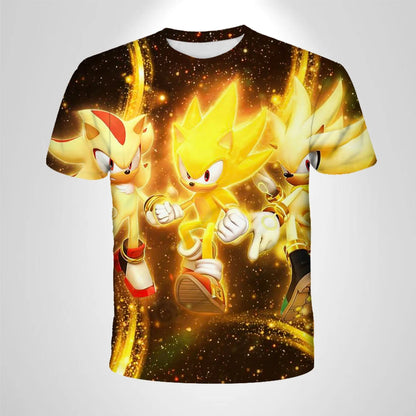 206 Sonic The Hedgehog – anime – oddychająca koszulka dla chłopców, odzież dziecięca, odzież codzienna, oddychający, cienki krój, koszulka unisex
