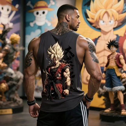 Anime Super Saiyan Son Goku Dragon Ball Gym Novi Harajuku Ljetni Muški Majica Bez Rukava Fitness Prevelika Neformalna Sportska Majica Bez Rukava Y2k