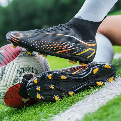 Herren-Fußballschuhe Herren-Rasen-Fußballschuhe, atmungsaktiv, weich, Outdoor-Fußballschuhe, Stollen, lange Spikes, bequeme Trainings- und Sportschuhe für Herren