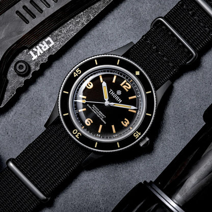 Thorn SHY033 Vintage 50-Fathoms Mechanical Watch NH35 Automatic Movement K9 Mineral Crystal 200m Waterproof Luminous Men Watch